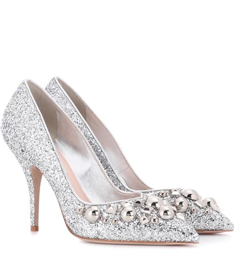 miu miu glitter heels